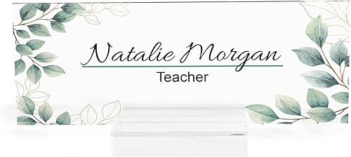 Miniatura 2 de Placa de nombre para escritorio de oficina, placas de nombre personalizadas hechas de acrílico similar al vidrio, accesorio de escritorio