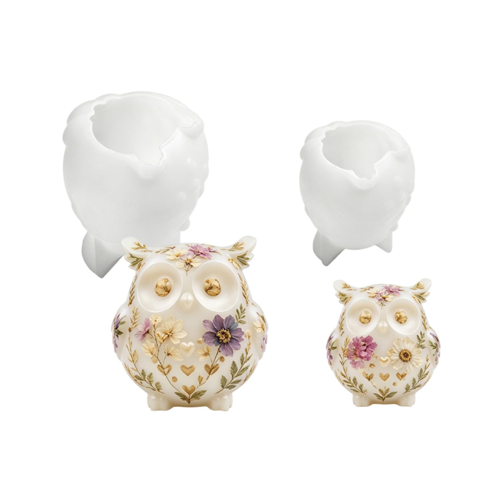 APGLSXY 2Pcs Owl Silicone Molds Food Safe Silicone Temperature Resistant for Resin Casting Making Soap Home Decoration Nightbird Cast