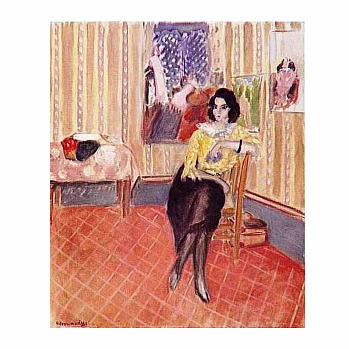 Amazon.co.jp: アンリ・マティス“娘の肖像”複製名画 ポスター飾り絵 油