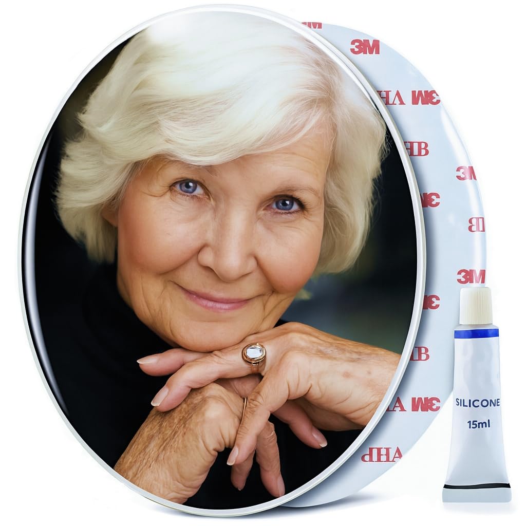 Made in USA – Bob's Oval Porcelain Memorial Photo for Headstones 4.7"x3.5" – Custom Ceramic Grave Portrait, 100% Weatherproof Cemetery Picture, Durable Tombstone Photo Plaque, No Color Fading Ever