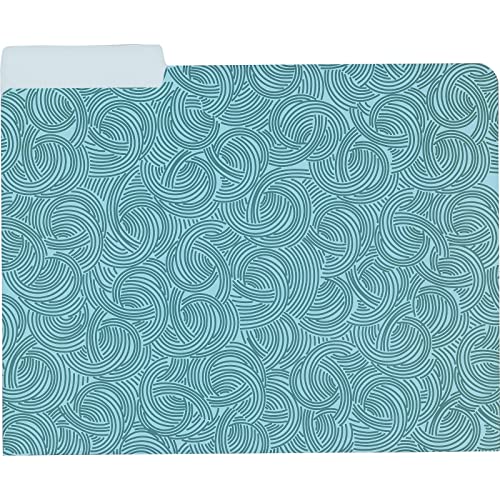 24-Pack Decorative File Folders Bulk, 6 Cute Floral Designs, 1/3 Cut Tabs, Heavyweight Letter Size, Blue, Teal, Green, Pretty School Office Supplies (9.5X11.5 In) #TOP3