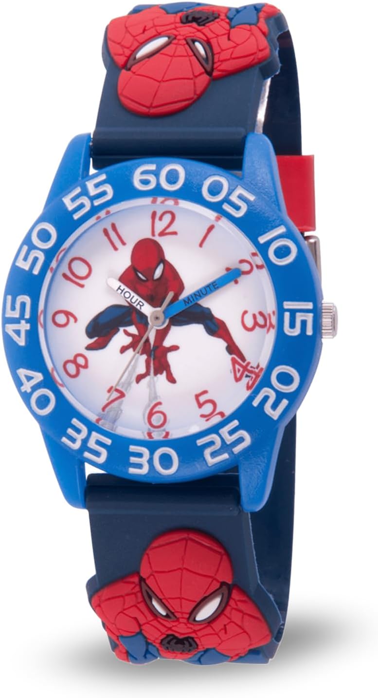 Spiderman Watch for Kids - Spider-Man Watch for Boys 4-6 - Boys Watches - Toddler Toys - Kids - Marvel Toddler - Spiderman - Blue Bezel - Nylon Strap