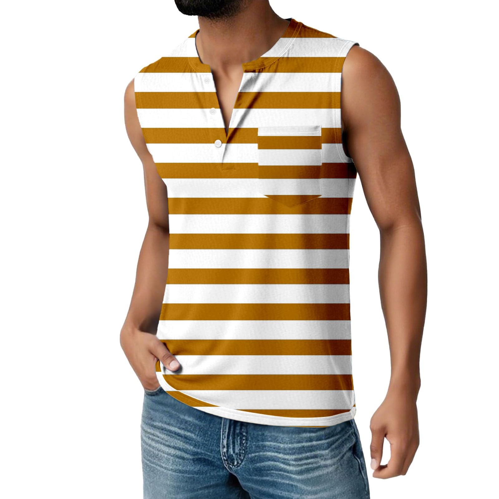 Débardeur homme imprimé dégradé gold chic et décontracté