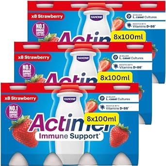 Strawberry Immune Support Yoghurt Drink Multipack Actimels 24x100ml