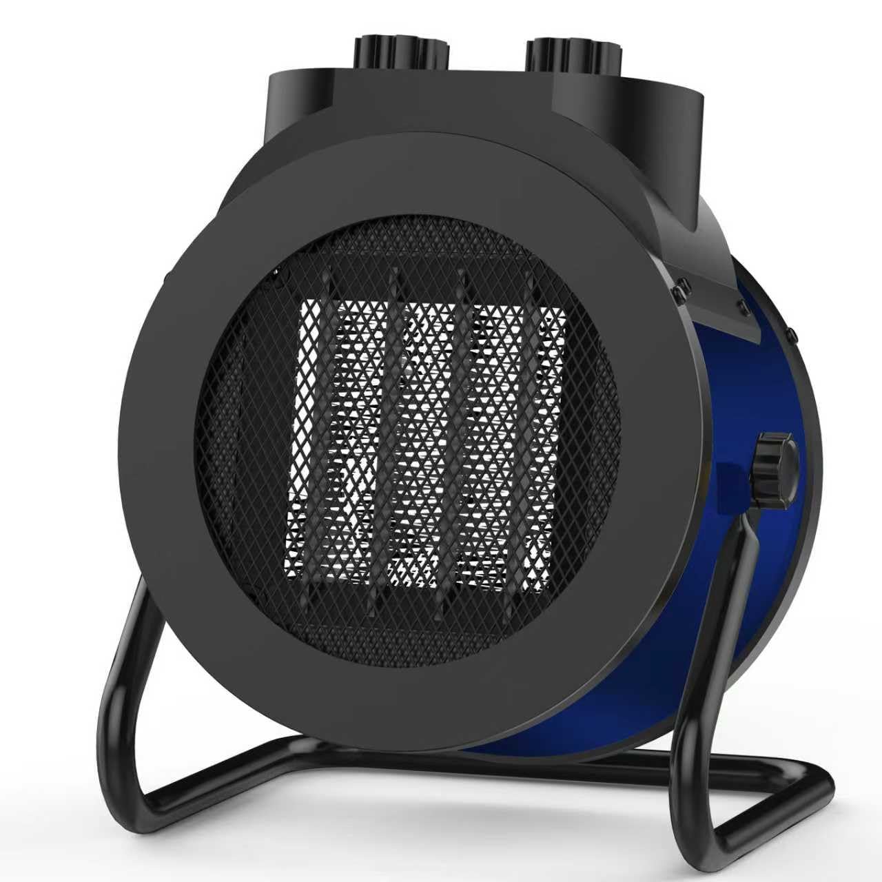 1500W Electric Space Heater with 90 Adjustable Angle, Overheat Protection, Heater for Garage, Office, Indoor Use (Silver)