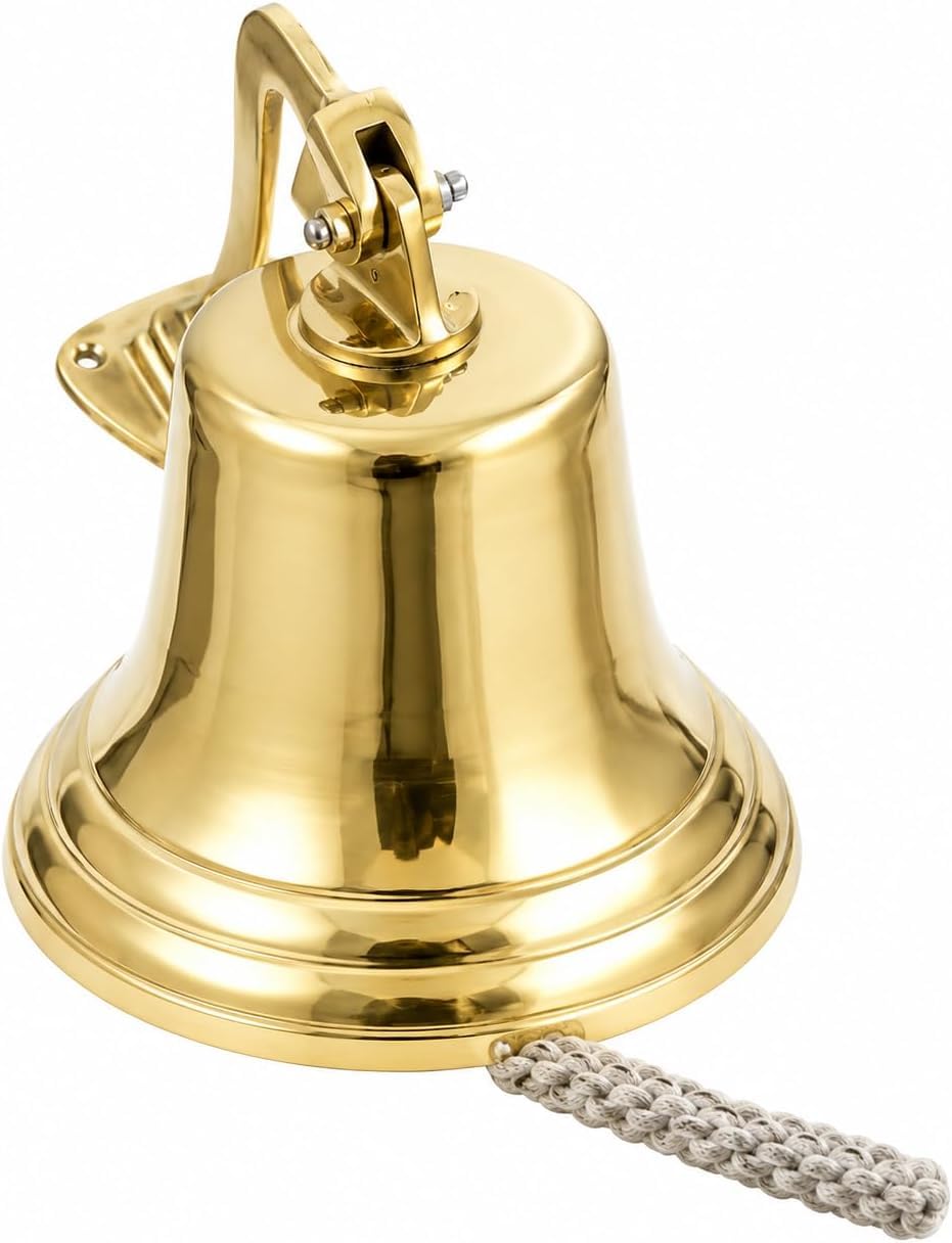 Cloche de bateau en laiton poli de 27,9 cm avec un excellent son