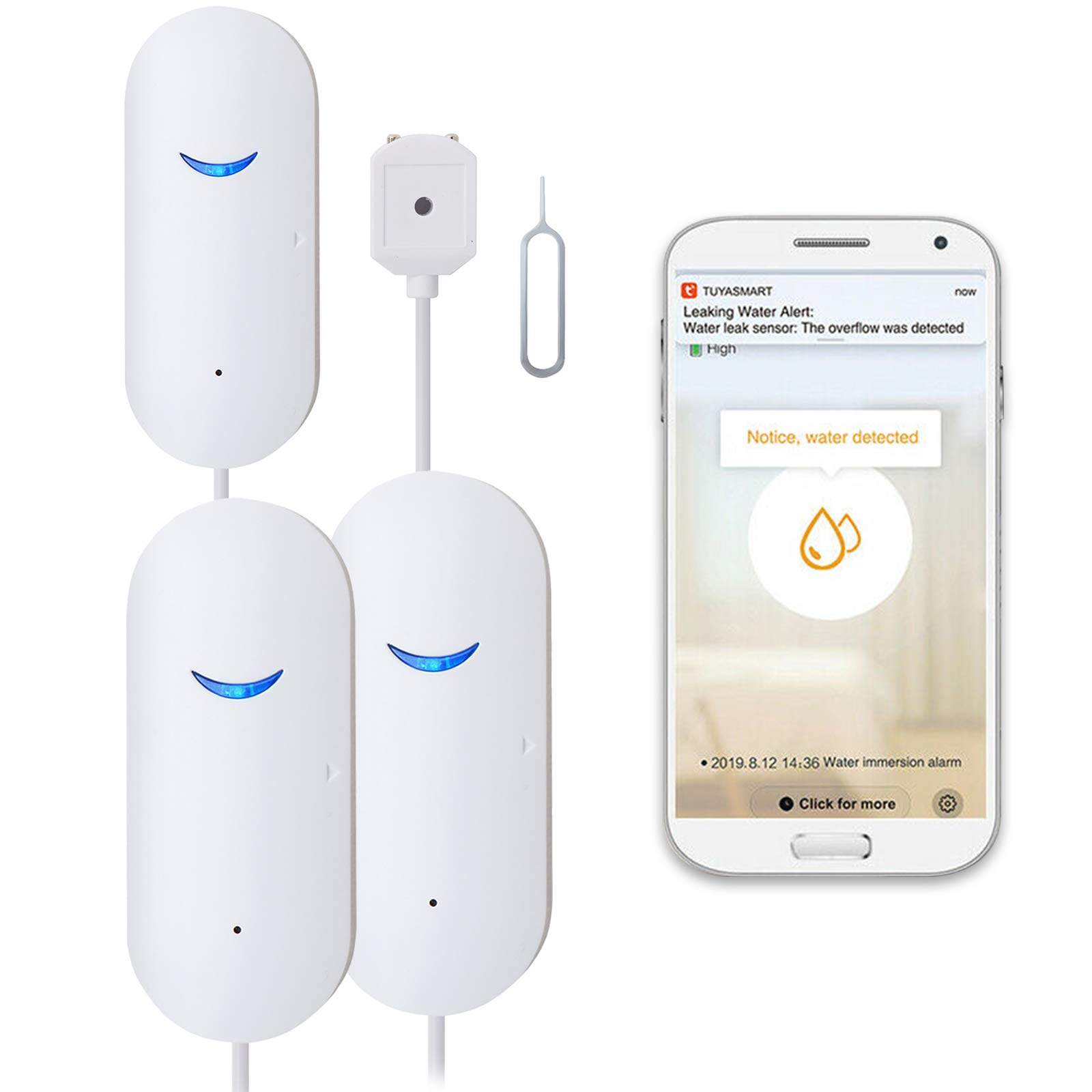 Buy SEHOMY 3 Pack WiFi Water Sensor for Leaks , Smart Water Leak Alarm