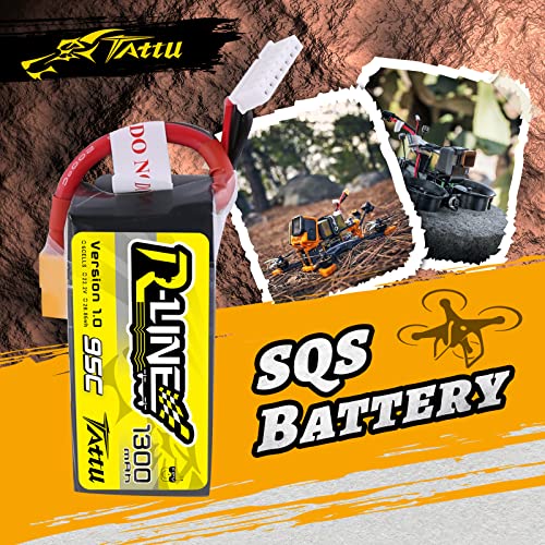 Tattu R-Line 22.2V 95C 1300Mah 6S Lipo Battery Pack With Xt60 Plug For 450 Class Helicopters #TOP4
