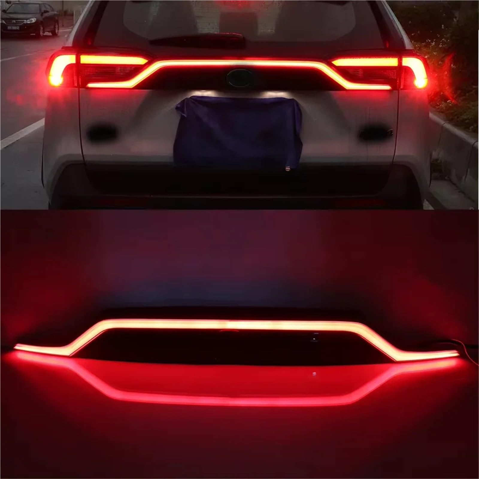 Lampa tylna zespolona 1 sztuka dla Toyota RAV4 2019~2021 Zestaw świateł tylnego zderzaka Kierunkowskaz Działający czerwony tylny światło