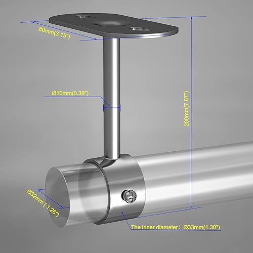 Miniatura 2 de Aopin Soportes para barra de armario de acero inoxidable, 1.260 in1-14 pulgadas, soportes de montaje en techo, acabado cromado pulido, plata, 2
