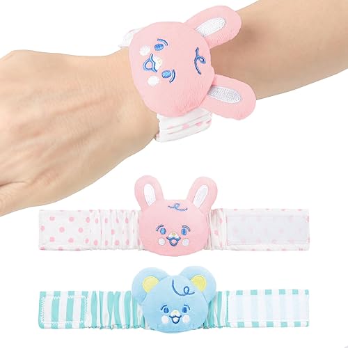 LittleForBig Adult Wrist Rattles Soft Adjustable Bracelet with Bell for Adult - Baby Parade Pattern 2-Pack