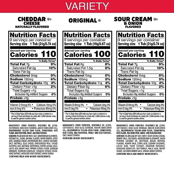 Miniatura 6 de Pringles Snack Stacks! Paquete variado de patatas fritas, originalcrema agria y cebollaqueso cheddar - paquete de 18 (12.9 oz en total)