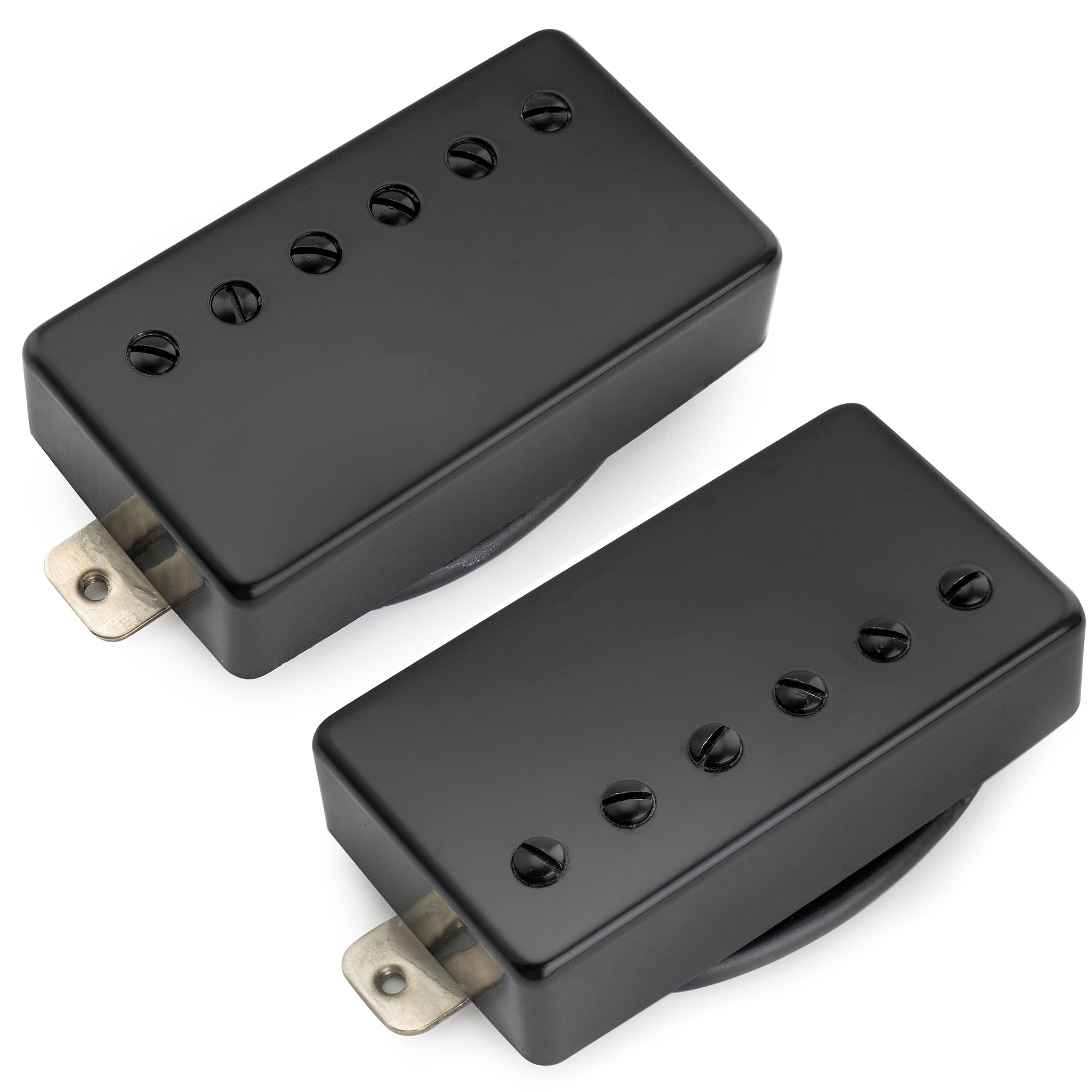 Musiclily Pro LP-CMHA Alnico 5 Pastillas Humbucker Cubierta Mástil Puente Set 7,5K/16K para Guitarra Eléctrica tipo LP, Negro