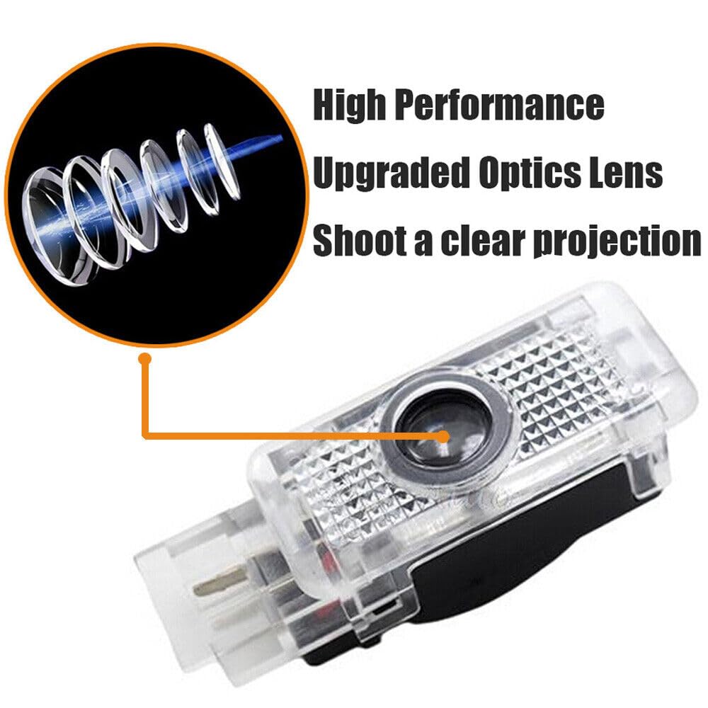 Willkommenslicht für Mercedes C-Klasse W203 S203 CLK C208 C209 CLC203 LED Projektor Logo Einstiegsbeleuchtung Laser Türlicht, 2 Stk (Stern + Schriftzug)