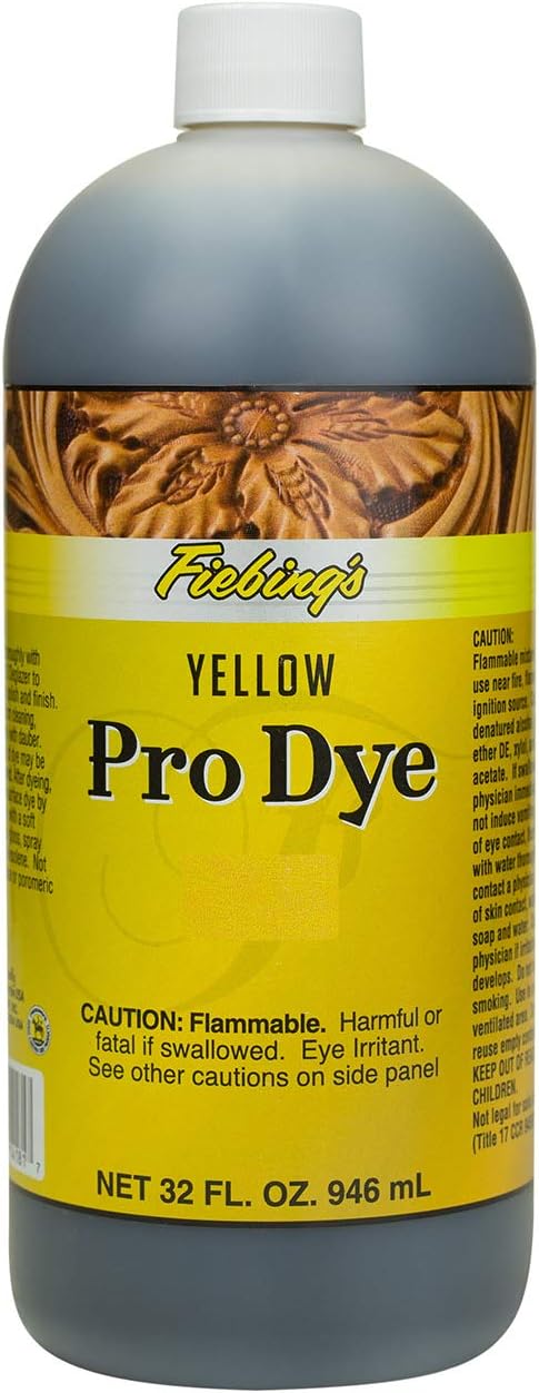 Fiebing's - Pro Dye 32 Oz Yellow - Professional Oil Dye for Dyeing Leather…
