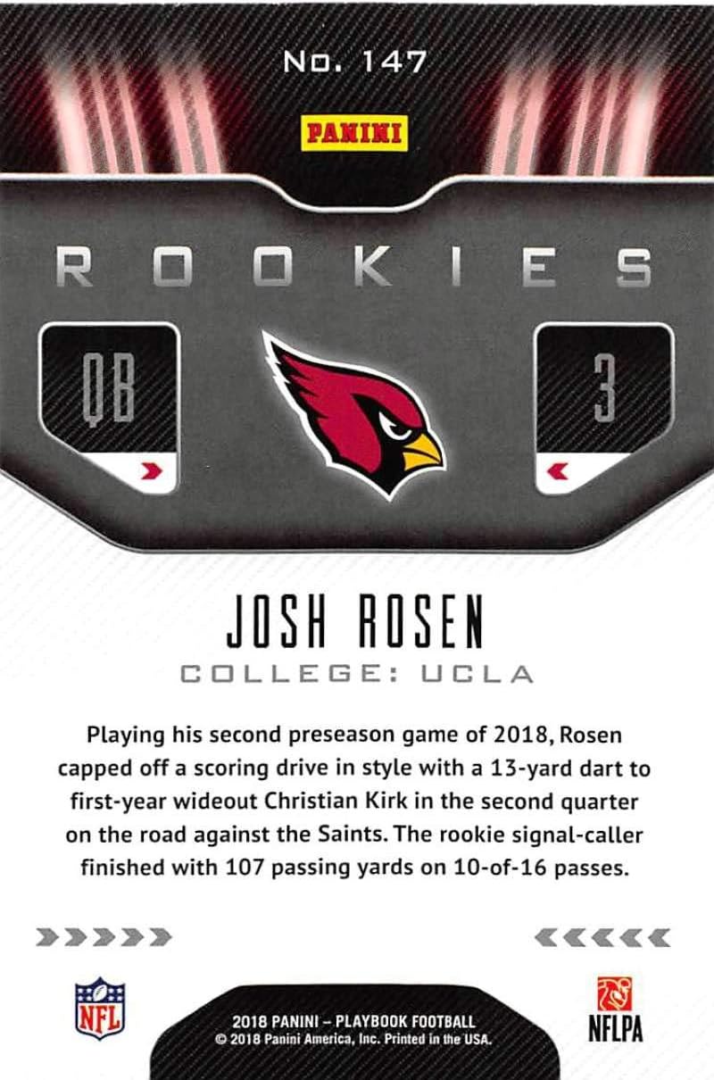 2018 Panini Playbook Purple #147 Josh Rosen Cardinals Rookie NFL Football Card NM-MT