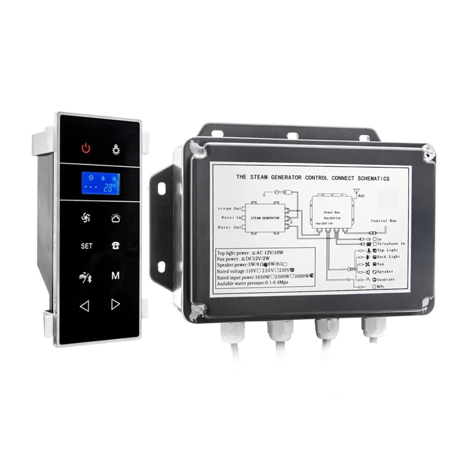 Kit Di Accessori For Bagno Vapore Con Doccia For Macchina For Sauna A Mini Montata A Parete Da 3KW Display LCD For Controller For(VS-9007B-3KW-BP)