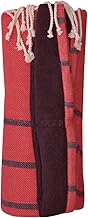 LES POULETTES Bijoux - Fouta Eponge Bleu Marine Coton Rouge aux Lignes Bleu Marine 100 x 200cm