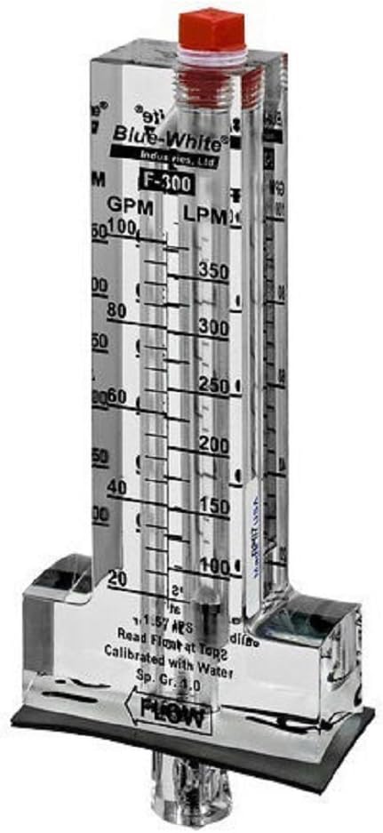 Blue-White Flowmeter for 6 in. PVC Pipe, Horizontal Installation