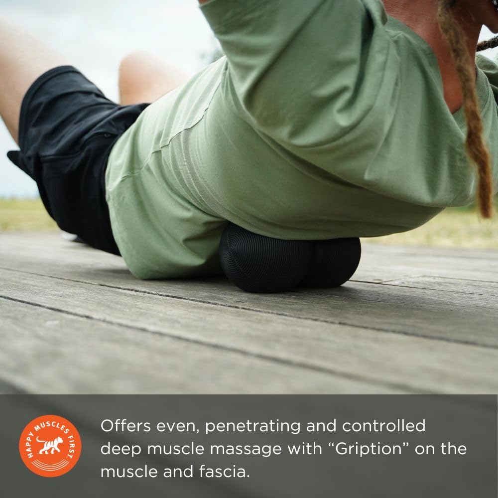 Tiger Tail Tiger Ball Large 8-Inch Long by 4.4-Inch High Peanut Foam Roller Double Ball: Self-Help Body Massage Tool for Trigger Points and Muscle Knots - Image 3