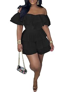 Amazon.com: LAJIOJIO Romper for Women,Sexy Off the Shoulder