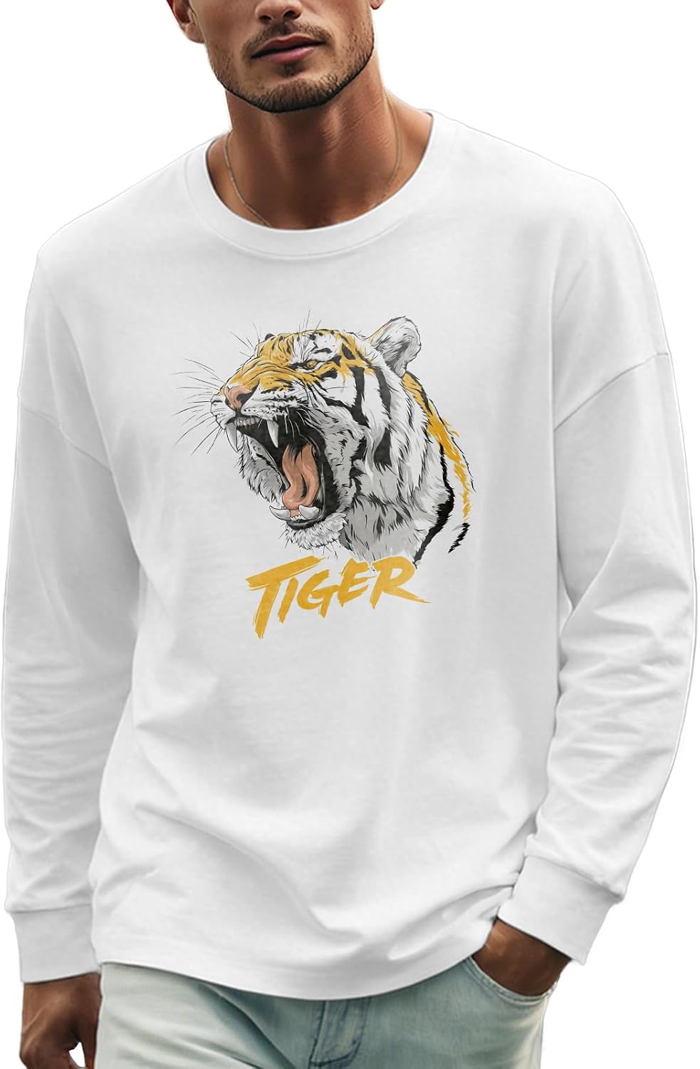 domirica Mens Cotton Blend Solid Graphic Hoodie Crewneck Pullover Long Sleeve Loose Breathable Soft Urban Casual Streetwear