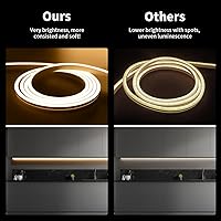 Vista 3 de iNextStation 12V Warm White LED Strip Lights 16.4FT, Flexible Silicone Neon Rope Light, Waterproof, Cuttable, Dimmable & Linkable, for Cabinet