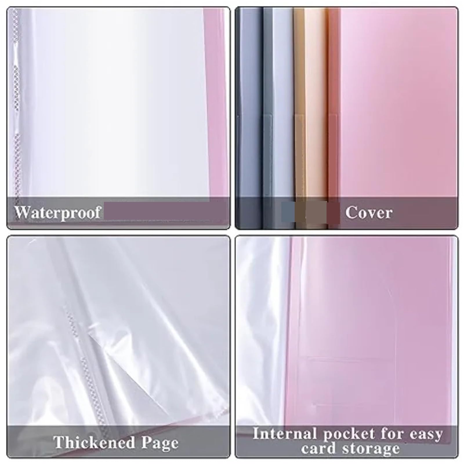 Carpeta de 4 Uds con fundas plástico, carpeta portafolios arte resistente 8,5x11 y 20 bolsillos protectores hojas transparentes, muestra 40 páginas presentes Para Portafolio