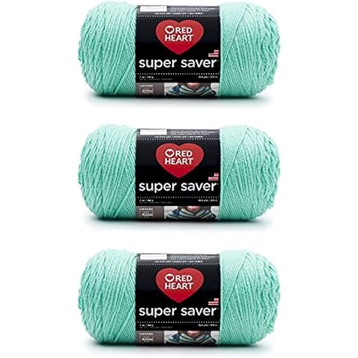Red Heart Super Saver Aruba Sea Yarn - 3 Pack of 198g/7oz - Acrylic - 4 Medium (Worsted) - 364 Yards - Knitting/Crochet