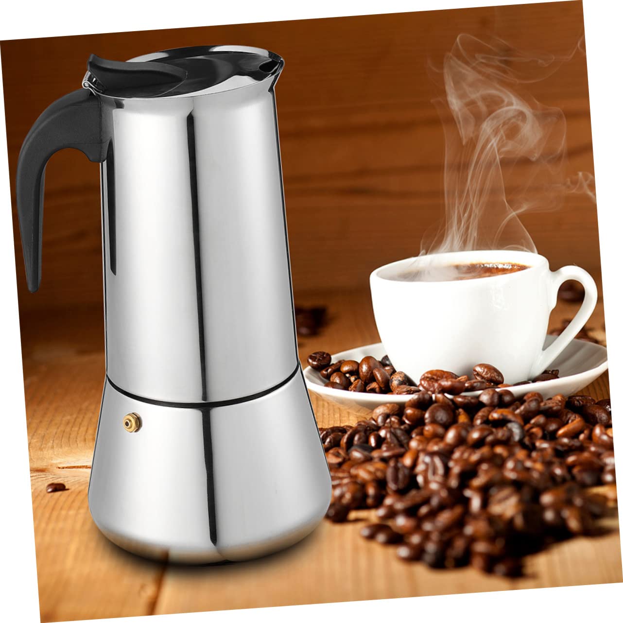 COLLBATH 1pc Stainless Steel Pot Italian Coffee Pot Expresso Coffee Machine Stovetop Pot Espresso Roast Ground Coffee Stovetop Espresso Pots Espresso Machine Italian Espresso Maker