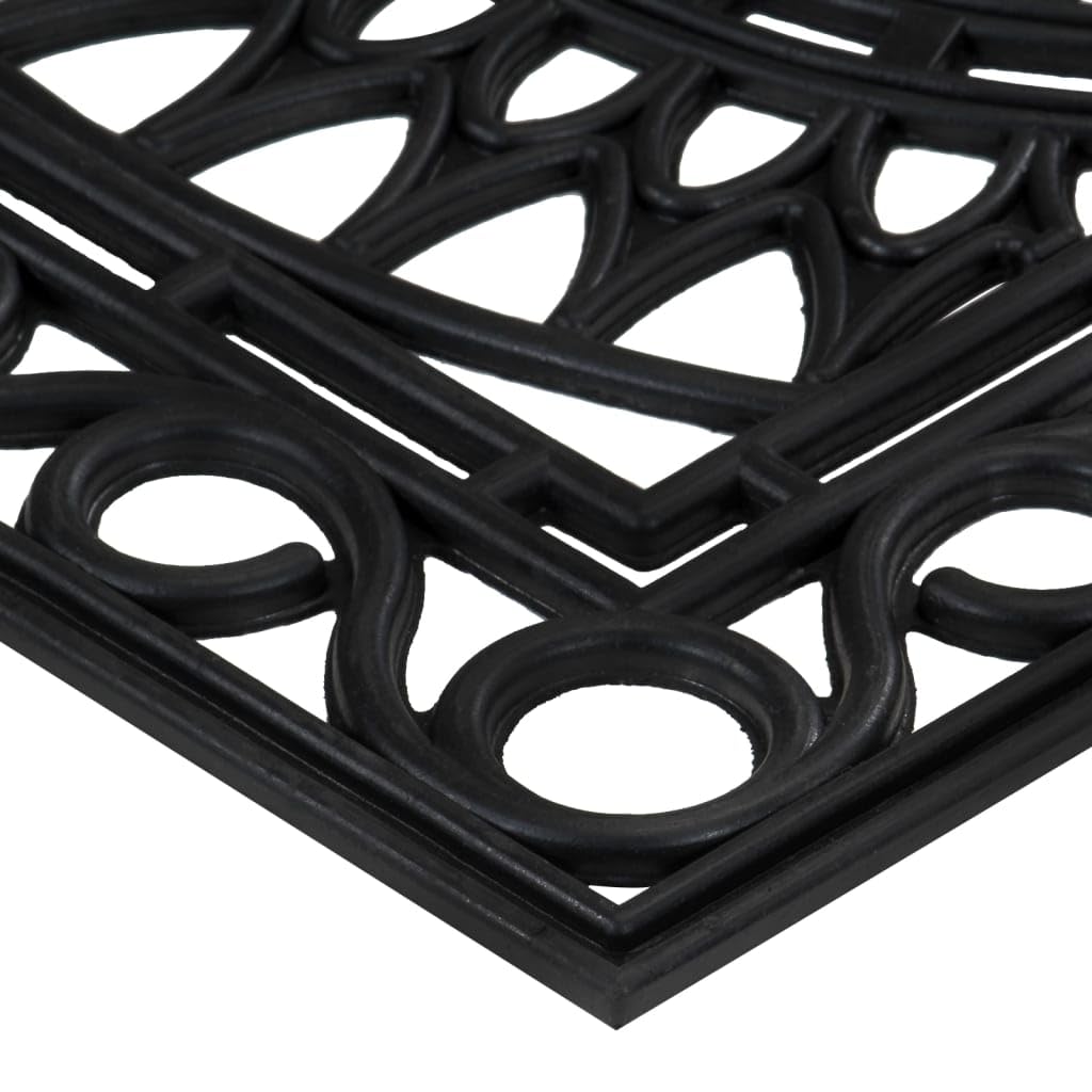Fußmatte Gummi 45x75 cm - rutschfeste Gummimatte für Außen und Innen - Robuste Türmatte mit Drainage - Schmutzfangmatte Rechteckig für Eingangsbereich Küche Garten Schwarz