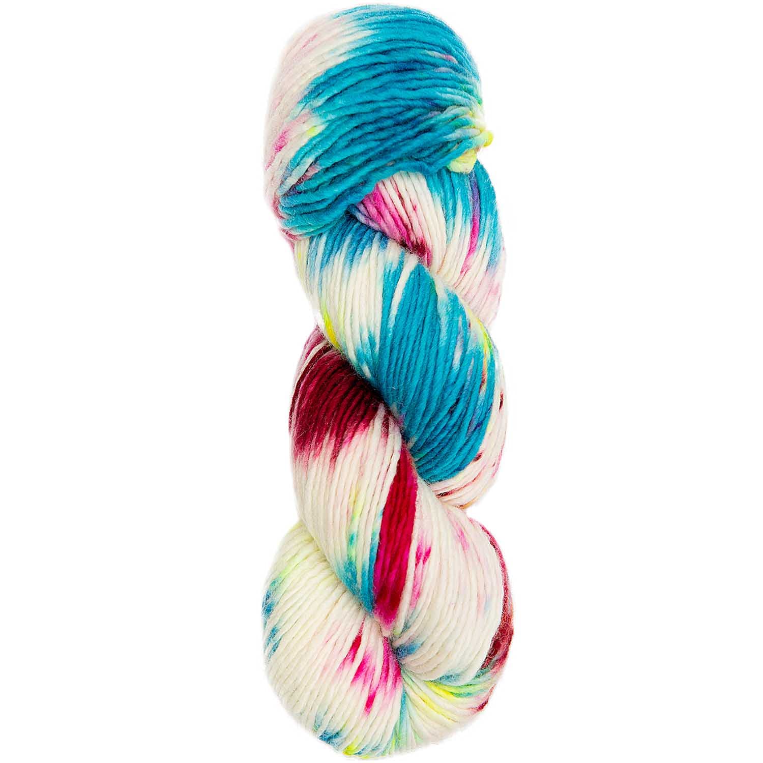 Rico Diseño Luxury Hand-Dyed Happiness chunky color 001, lana de merino gruesa teñida a mano con degradado para punto o ganchillo.