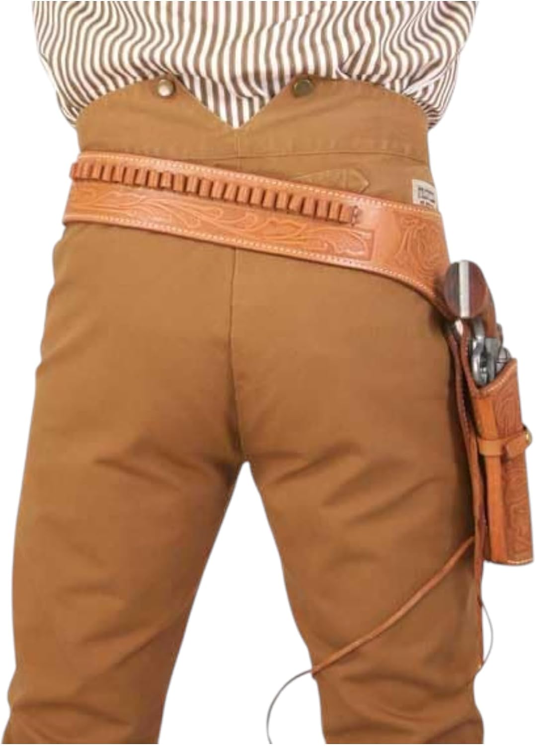 Wild West Gun Holster with Belt .22 .35/357 .44/45 Caliber Old Western Cowboy Hand Tooled Pistol Revolver Holder Fit for 6''-9'' Barrel
