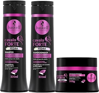 Kit Haskell Cavalo Forte Hidra Trio 300ml Sh. Cond e Máscara