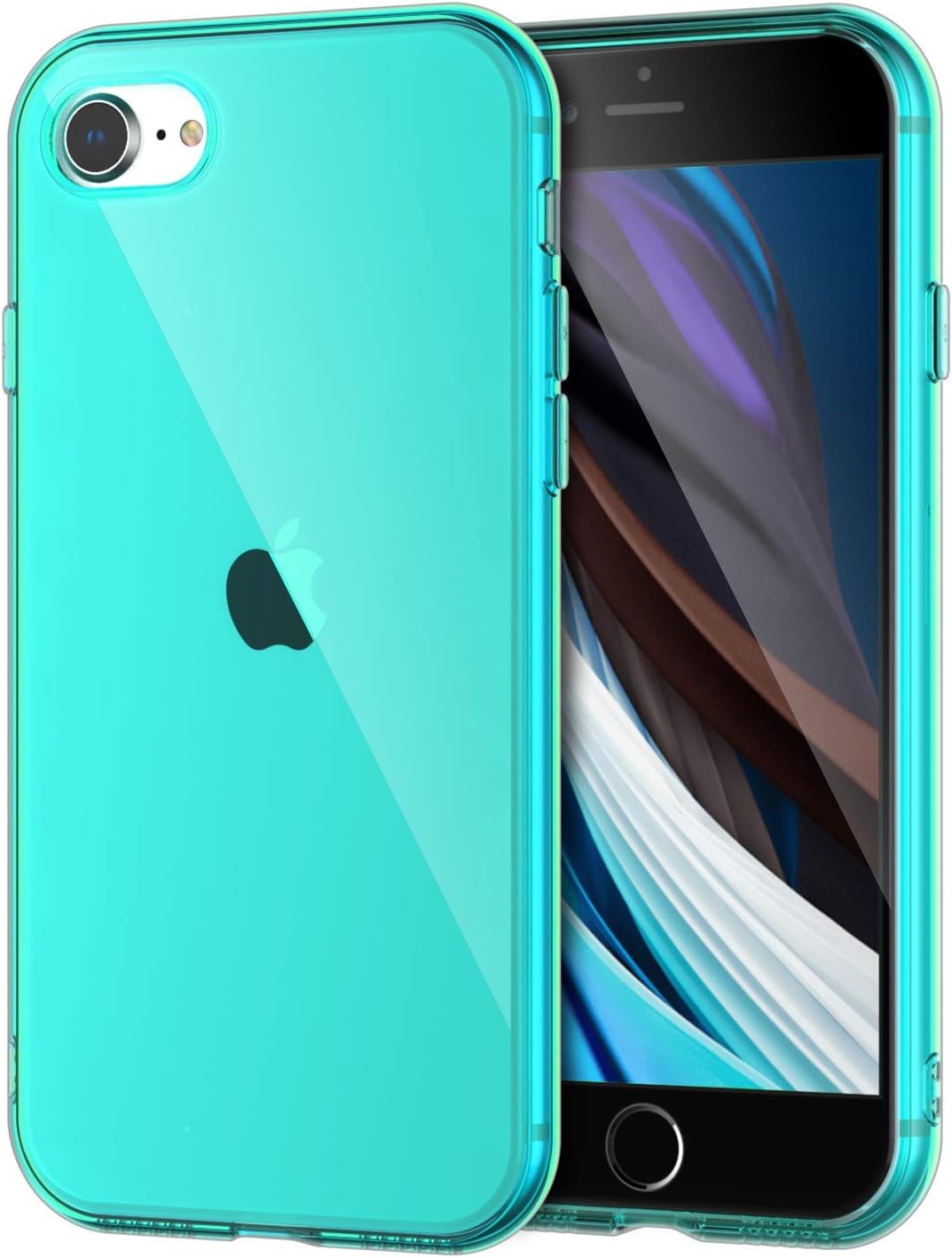 Shamo's Transparent Shock Absorption TPU Rubber Gel Case (Teal) Compatible with iPhone SE 2020 (2nd Generation) iPhone 7 and iPhone 8