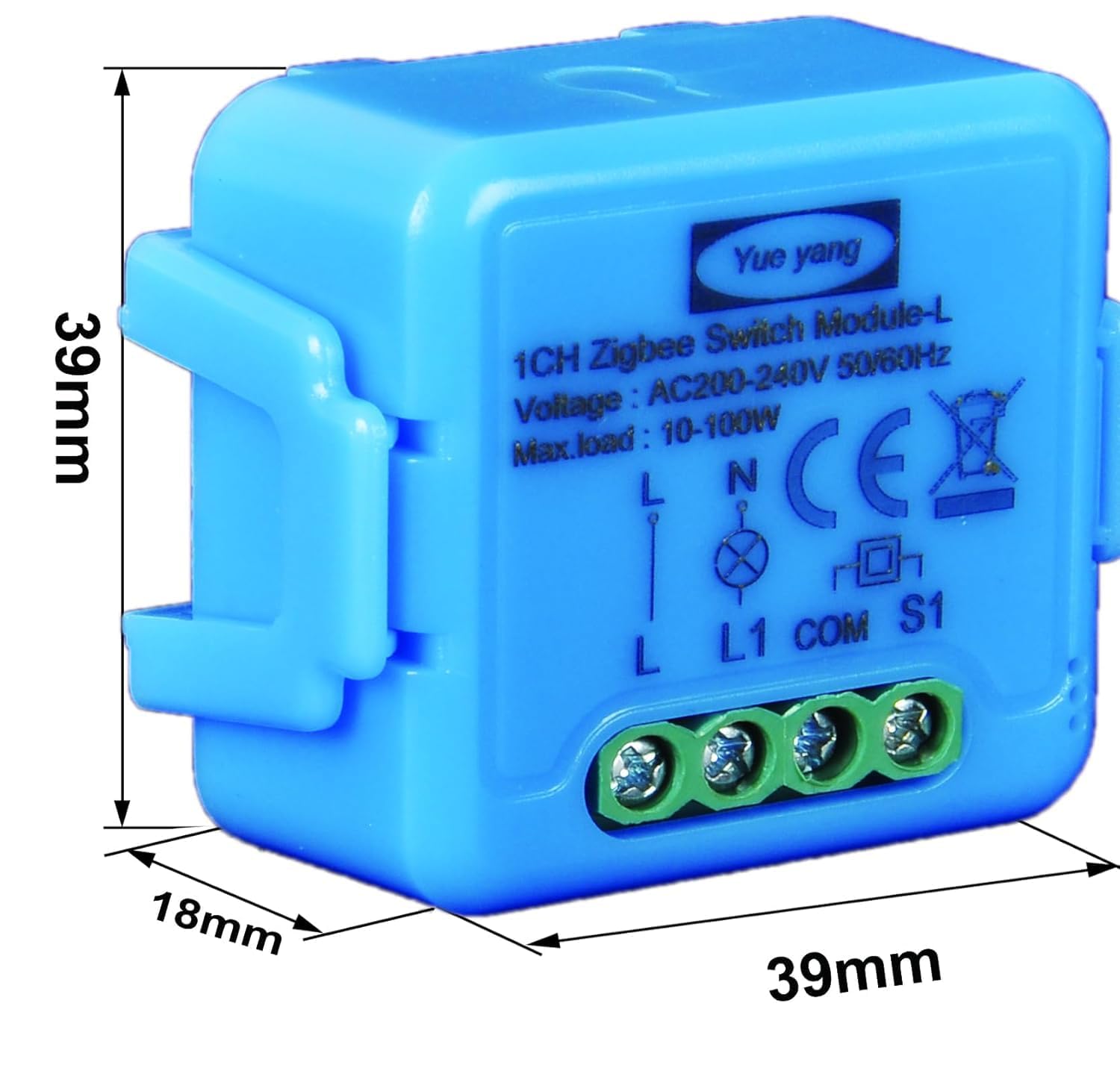 Yueyang Interruptor Inteligente Inalámbrico ZigBee, Sin Cable Neutro, Unidireccional, Compatible con Alexa, Google Home, Home Assistant