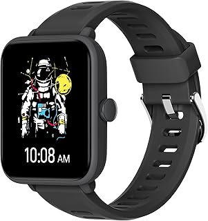 BIGGERFIVE Smartwatch Kinder, Fitness Tracker Uhr Digitale Fitnessuhr mit Schrittzähler, 24/7 Puls, 5ATM Wasserdicht, Schlaf-Monitor, Wecker, 1,5" HD-Touchscreen für Mädchen Jungen 3-14, Schwarz