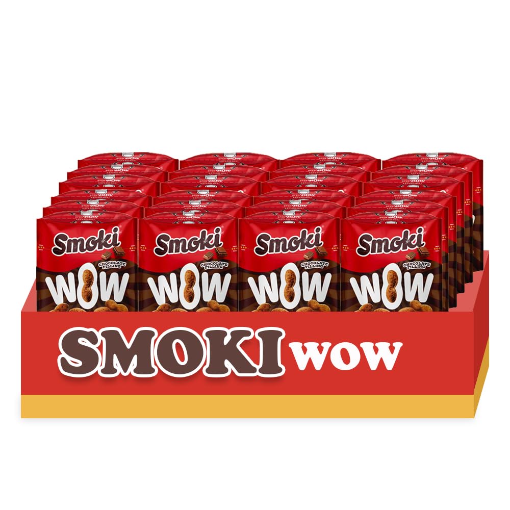 27 PCS Smoki WOW Schokolade – Unwiderstehliche Milchschokolade mit Erdnuss- & Maisgrießfüllung, 35% Kakao (SMOKI WOW Chocolate 70g (Pack of 27))