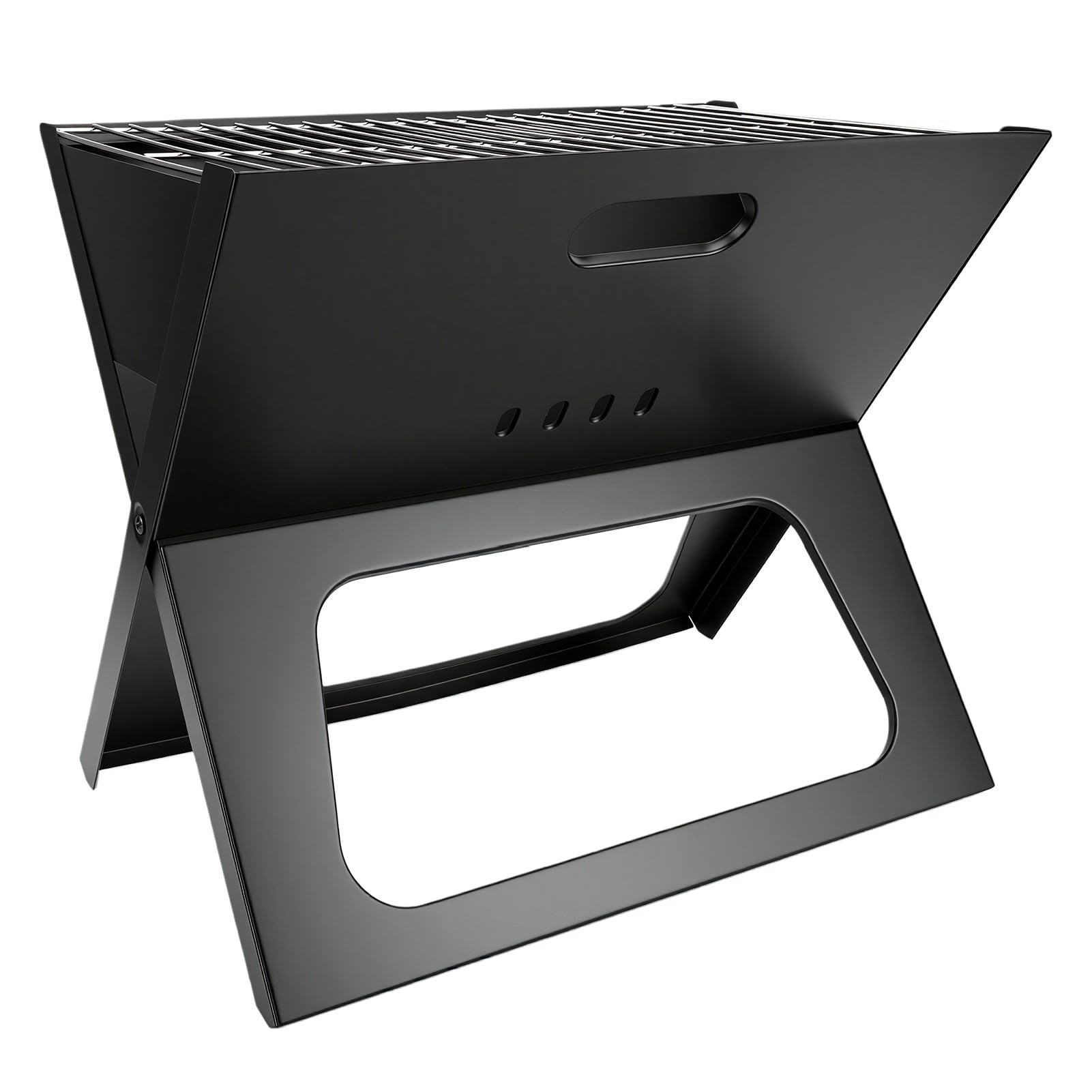 Przenośny Grill Węglowy, 17,3 X 11,4 Cala Składane Żelazne Barbecue