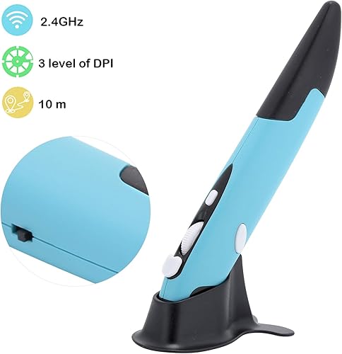 Miniatura 7 de CCYLEZ Ratón Óptico, Pluma Inalámbrica Portátil, 2.4GHz Ratón óptico USB Inalámbrico Portátil Ratón, Computadoras Escritorio Smart TVs Mouse Pen