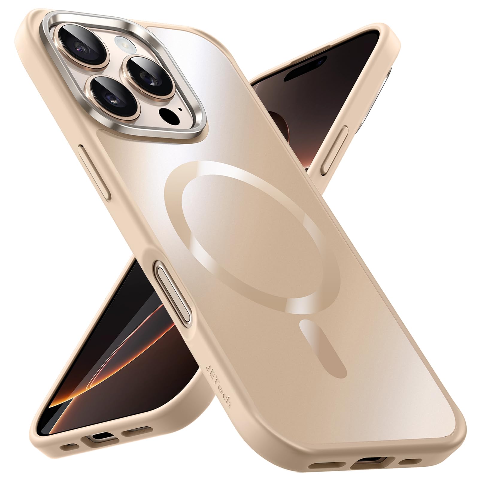 Coque IPhone 16 Pro 6,3" Magnétique Avec Bouton Caméra - Compatible MagSafe - Dos Mat Antichoc - Coloris Titane Naturel - 5