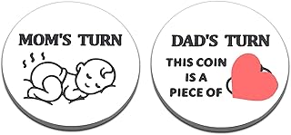New Mom Gifts for Women New Dad Gifts for Men First Time Gifts for Dad Mom Funny Baby Gifts for New Mommy Daddy New Parents Gifts Baby Shower Gifts Fathers Mothers Day Gifts Double-Sided Decision Coin