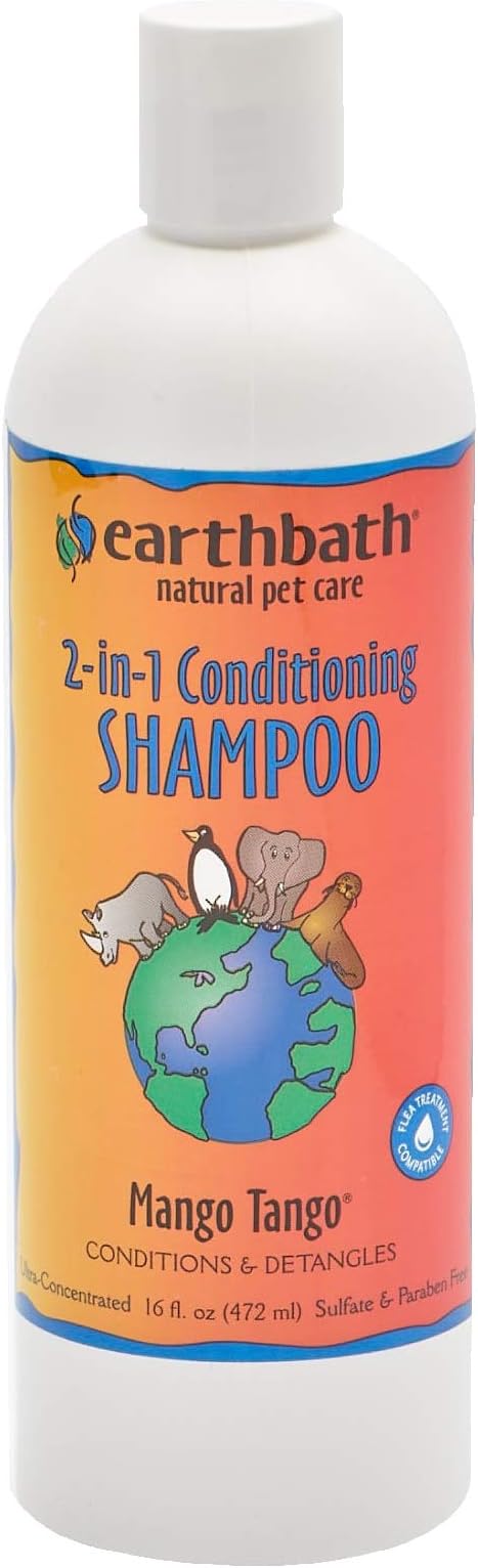 Mango Tango 2-in-1 Conditioning Natural Shampoo for dogs and cats with special needs: smelly dog, tangled fur and dull coat, 470ml