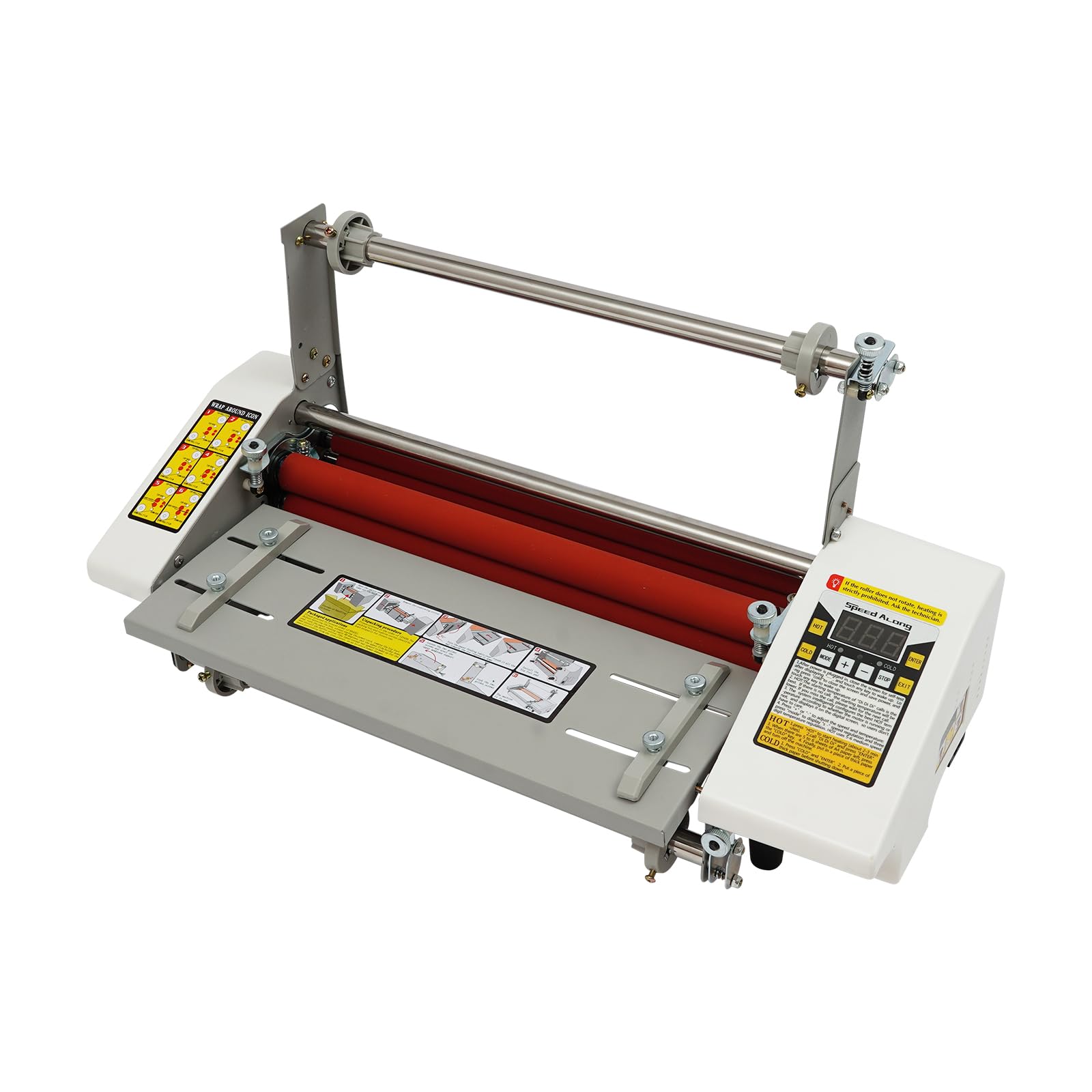 Plastificatrice professionale A3 con laminazione a caldo e a freddo, con rulli regolabili, funzione di ritorno e design compatto per ufficio e stampa