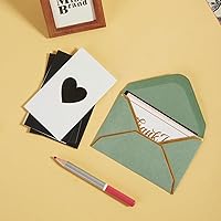 Vista 7 de 100 sobres pequeños para tarjetas de regalo, coloridos sobres pequeños con solapa en V con borde dorado para tarjetas de notas en blanco, tarjetas