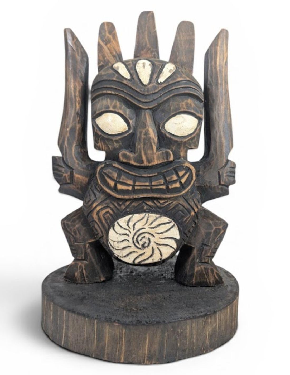 Villa Mestiza Tótem Tribal Koh Mak Escultura de Madera 35cm | Inspiración Maorí