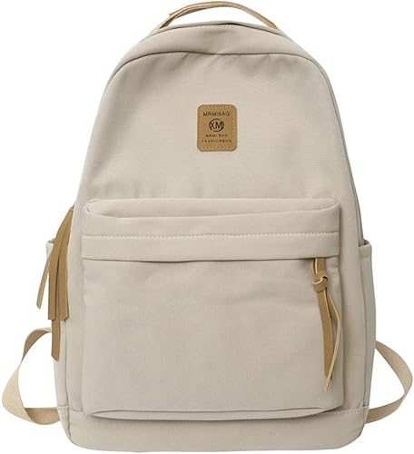 Sumleno Preppy - Mochilas estéticas para mujeres y hombres, bonita mochila de viaje para laptop, mochila casual para mochilas universitarias, Caqui,