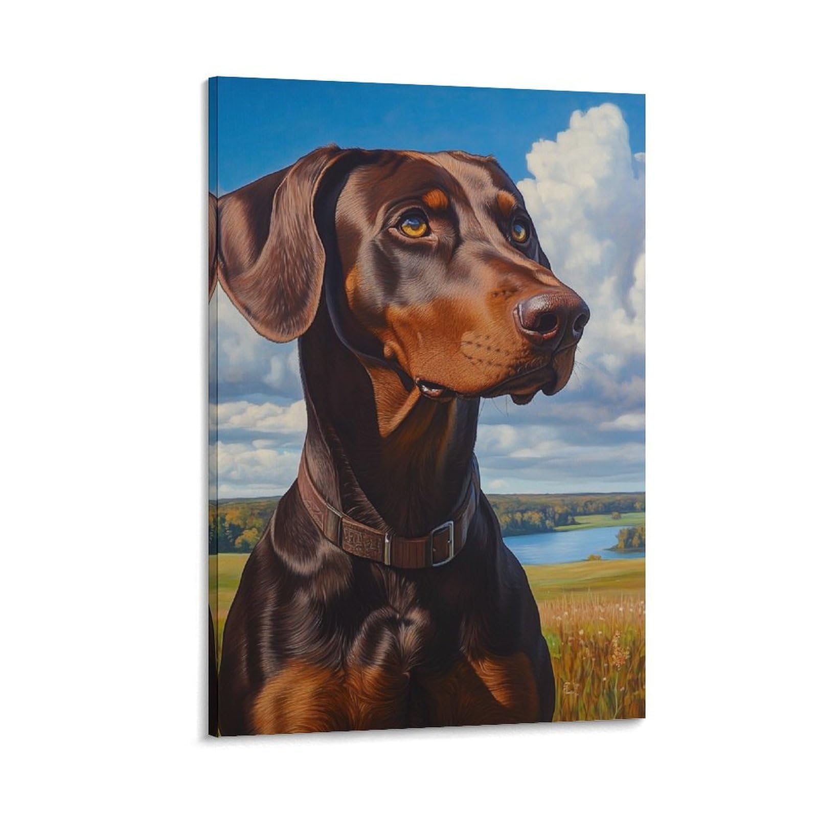 DHBANEIOK Doberman Canvas Print Colourful Wall Art -Modern Room Bedroom Piece Home Decor Interior Design 16x24inch(40x60cm)