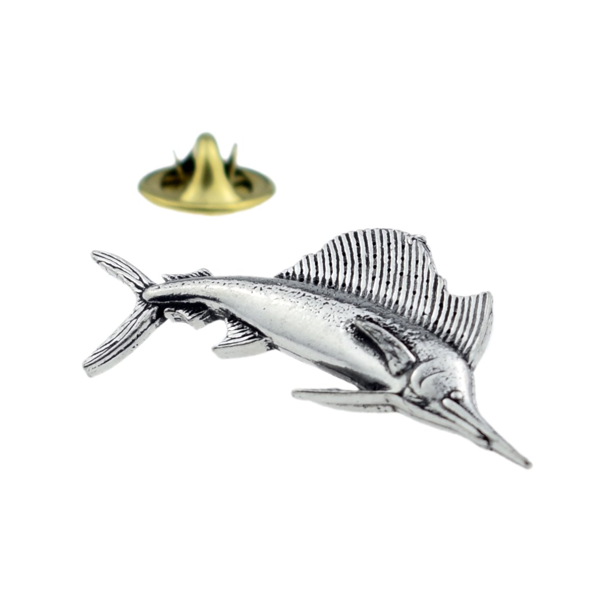 F13 Sailfish (Like Marlin) fish fishing English Pewter Lapel Pin Badge