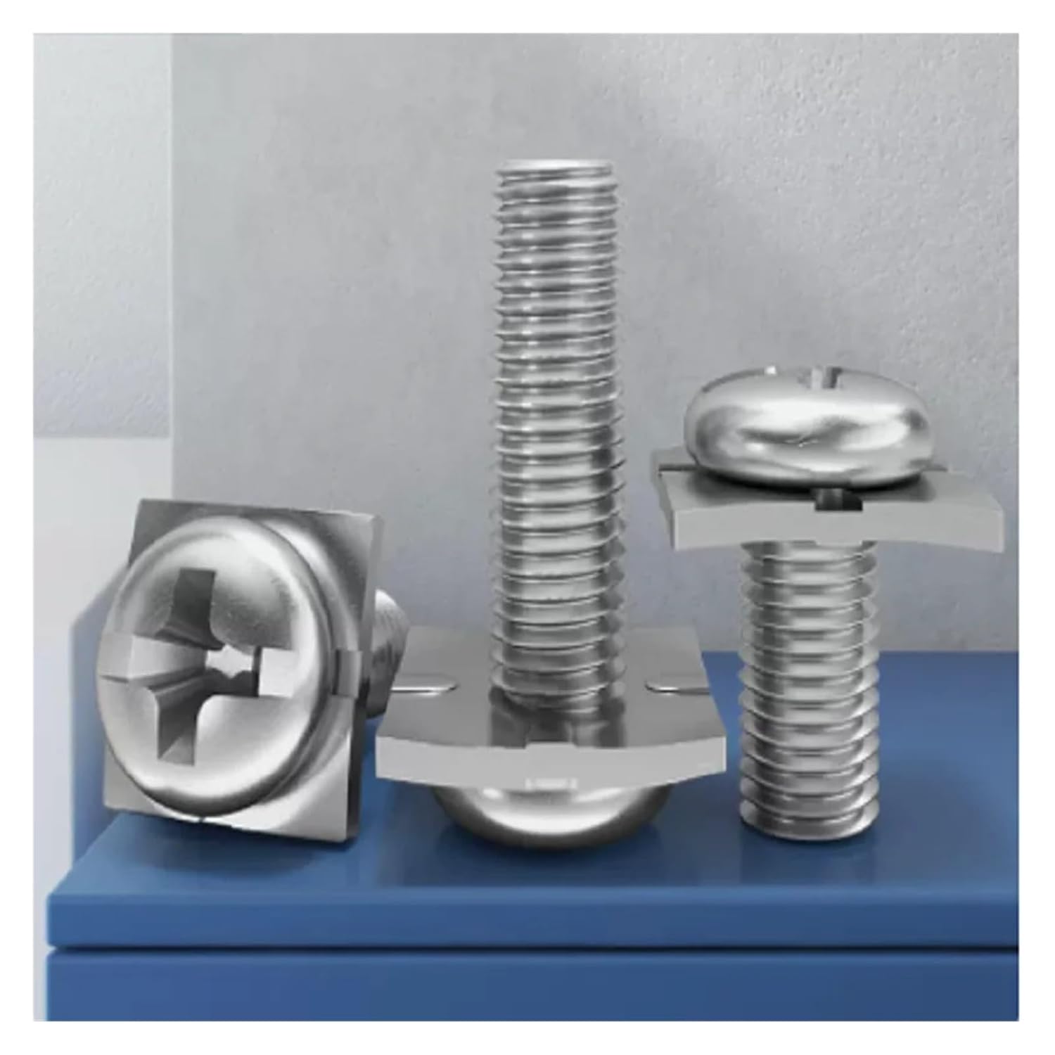 Stainless Steel T-Bolt Square Head Bolt Stainless Steel M3-M5 Square Head Terminal Block Screws with Square Washer 10/30/50 Pcs(10Pcs,M3x5x6)